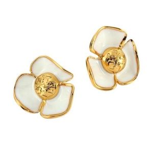 Tory Burch earrings white flower earrings